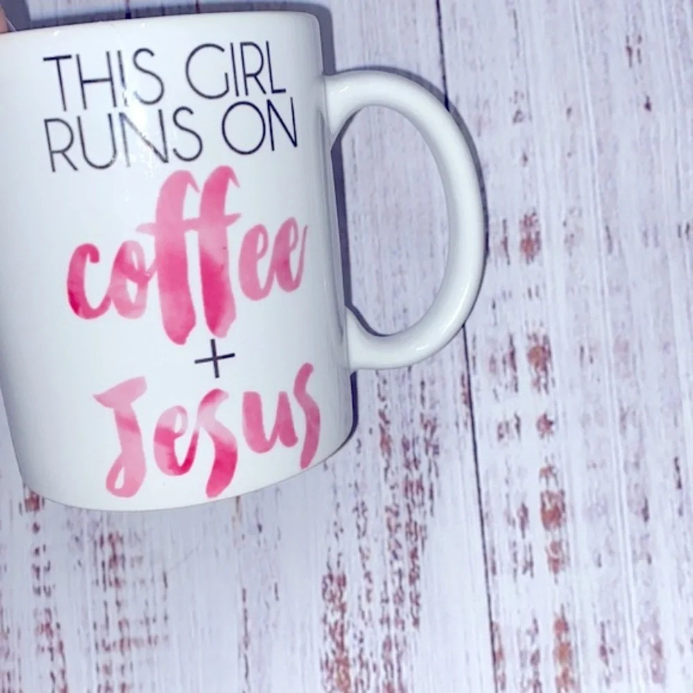 This girl runs on coffee and Jesus coffee mug